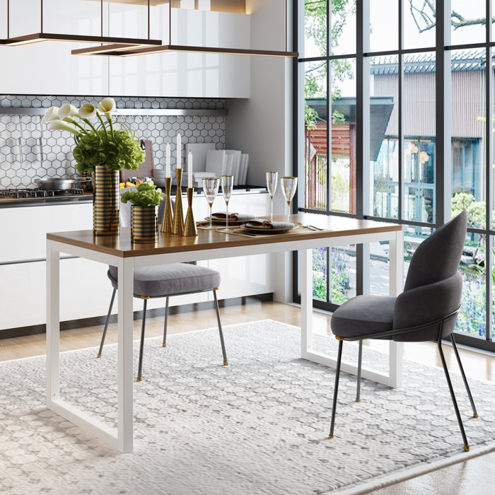 17 Stories Adsila Metal Base Dining Table & Reviews | Wayfair